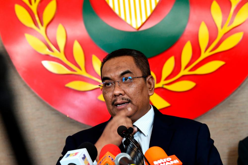 Kedah Mentri Besar Muhammad Sanusi Md Nor during a news conference after chairing the meeting of the state executive council at Wisma Darul Aman. - Bernama