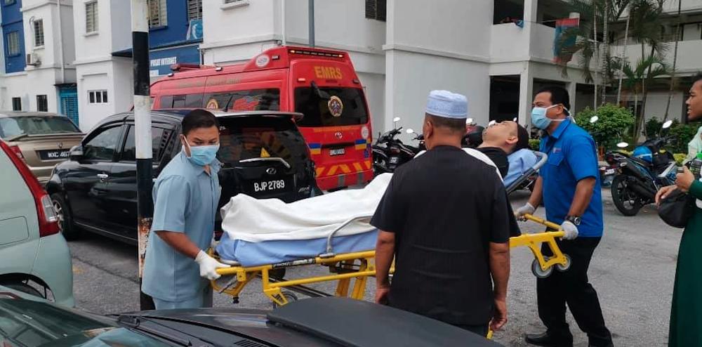 A man is taken to hospital after the incident. — Bernama