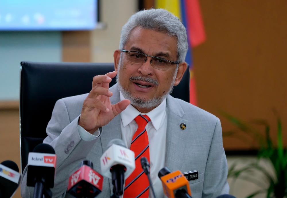 Federal Territories Minister Khalid Abd Samad speaks during a press conference yesterday on the achievements of the ministry and its agencies throughout 2019. - Bernama