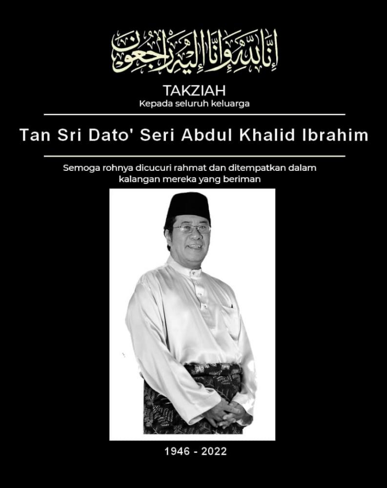 Tan Sri Abdul Khalid Ibrahim meninggal dunia