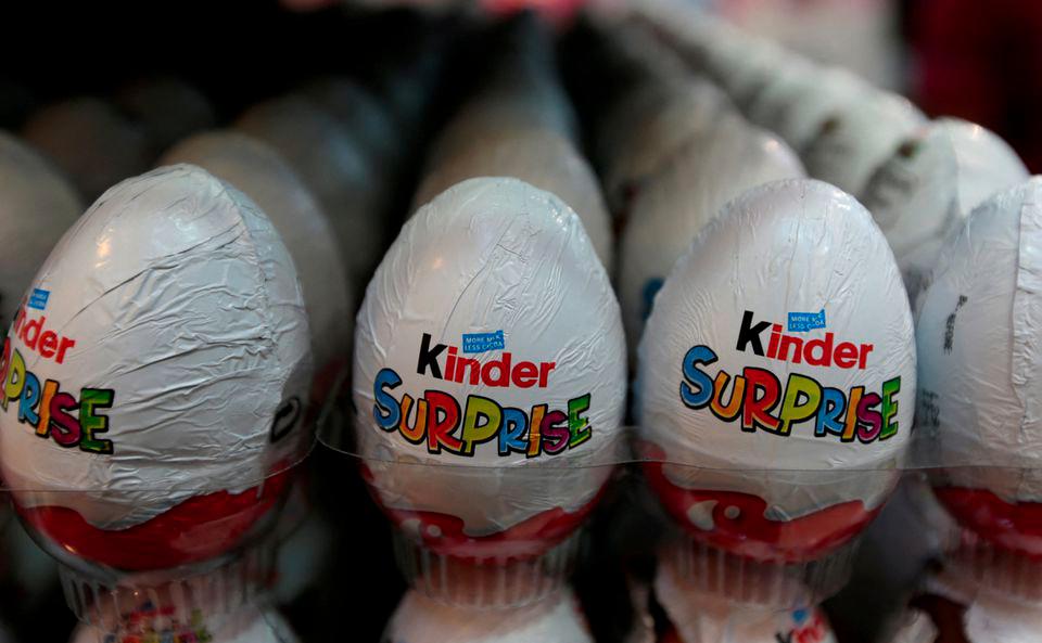 File photo: Kinder Surprise chocolate eggs, a brand of Italian confectionary group Ferrero, are seen on display in a supermarket in Islamabad, Pakistan July 18, 2017. REUTERSpix