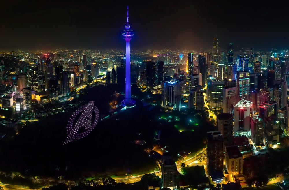 Avengers: Endgame drone show lights up Kuala Lumpur