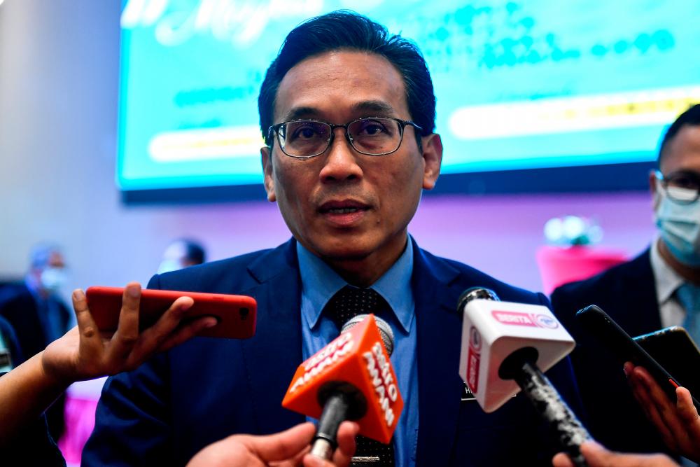 Health deputy director-general (Research and Technical Support) Dr Hishamshah Mohd Ibrahim speaks to reporters at the opening of the NHMS 2020 Data Collection Training Workshop yesterday. — Bernama