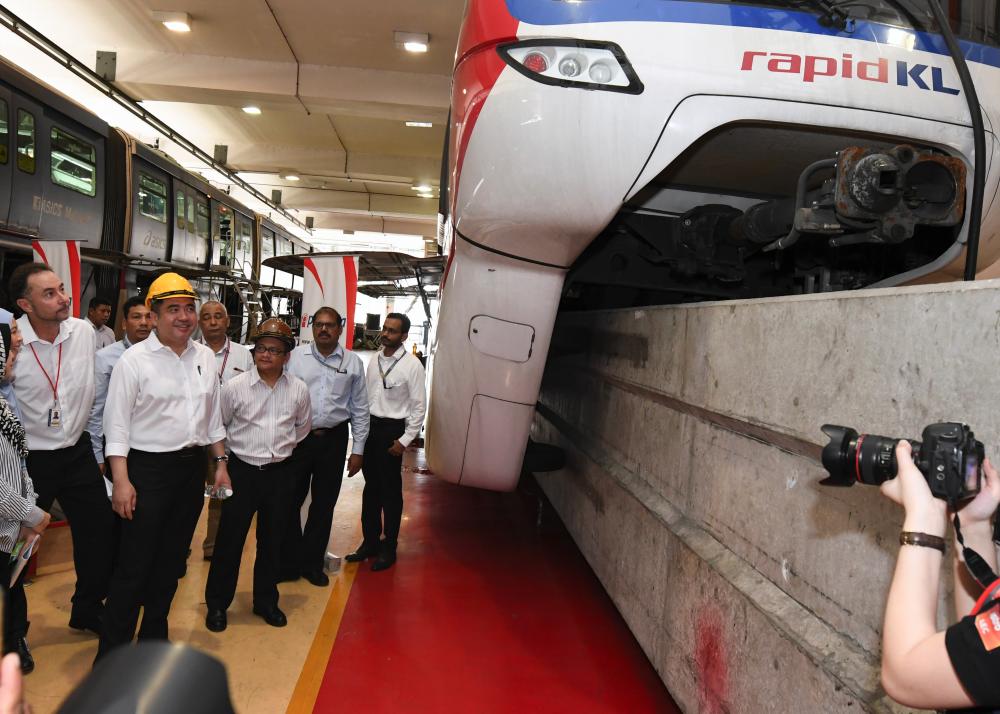 Transport Minister Anthony Loke Siew Fook during a surprise visit to the monorail depot at Brickfields on June 11, 2019. - Bernama