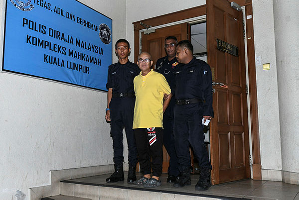 Wai Foo Sing, 68, stands by a door of the Kuala Lumpur Court Complex on Feb 27, 2019. — Bernama