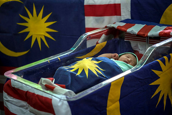 One of the five babies delivered at the Kuala Lumpur Hospital (HKL) today. — Bernama