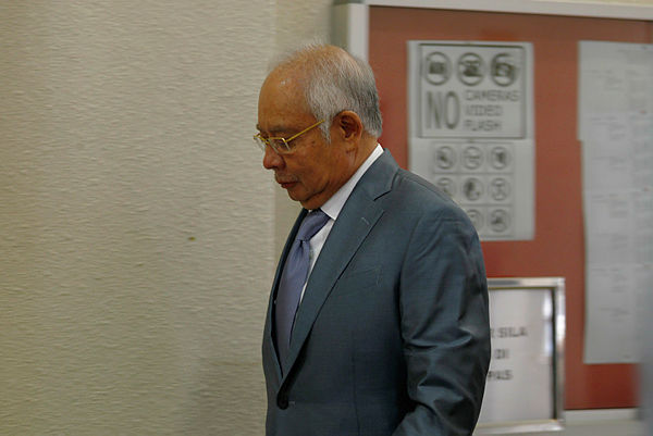 Former prime minister Datuk Seri Najib Abdul Razak at the Kuala Lumpur High Court yesterday. — Bernama