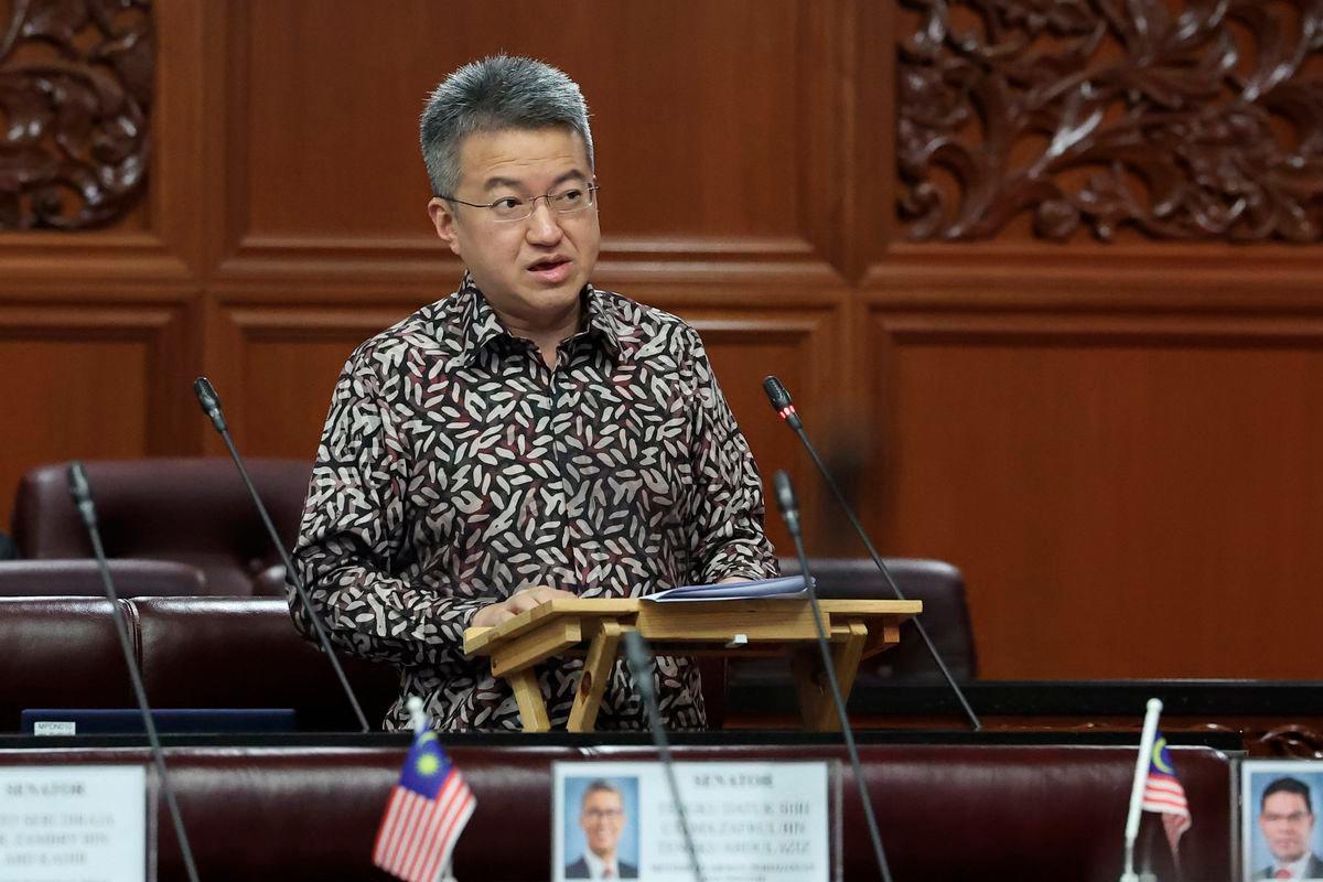 Deputy Minister of Investment, Trade and Industry Liew Chin Tong during the Second Meeting of the Fourth Session of the 15th Parliament at the Dewan Negara sitting in the Parliament Building today. – BERNAMA