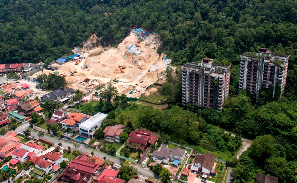 An aerial view of the surroundings near the Highland Towers Condominium in Kuala Lumpur, on March 10, about 25 years after one of three blocks collapsed on Dec 11, 1993. — Bernama