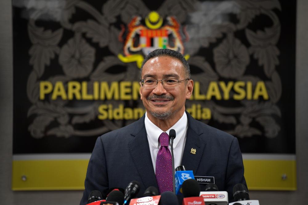 Foreign Minister Datuk Seri Hishammuddin Tun Hussein during a press conference at Parliament today. - Bernama