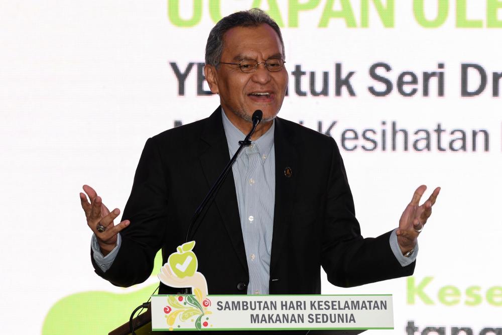 Health Minister Datuk Seri Dr Dzulkefly Ahmad speaks during the opening of the 2019 World Food Safety Day in Petaling Jaya. - Bernama