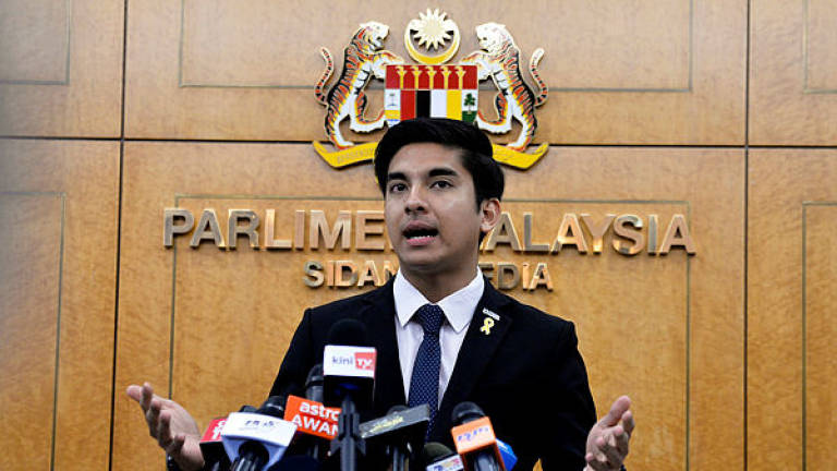 Youth and Sports Minister Syed Saddiq Syed Abdul Rahman at a press conference in Parliament yesterday. — Bernama