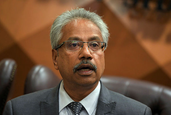 Minister in the Prime Minister’s Department, P. Waytha Moorthy at a press conference in Parliament today. — Bernama