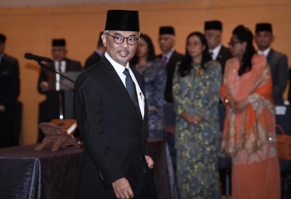 Pahang Regent Tengku Mahkota Pahang, Tengku Abdullah Sultan Ahmad Shah, attends the ceremony to appoint the secretary-general of Pahang state government, on Jan 11, 2018. — Bernama
