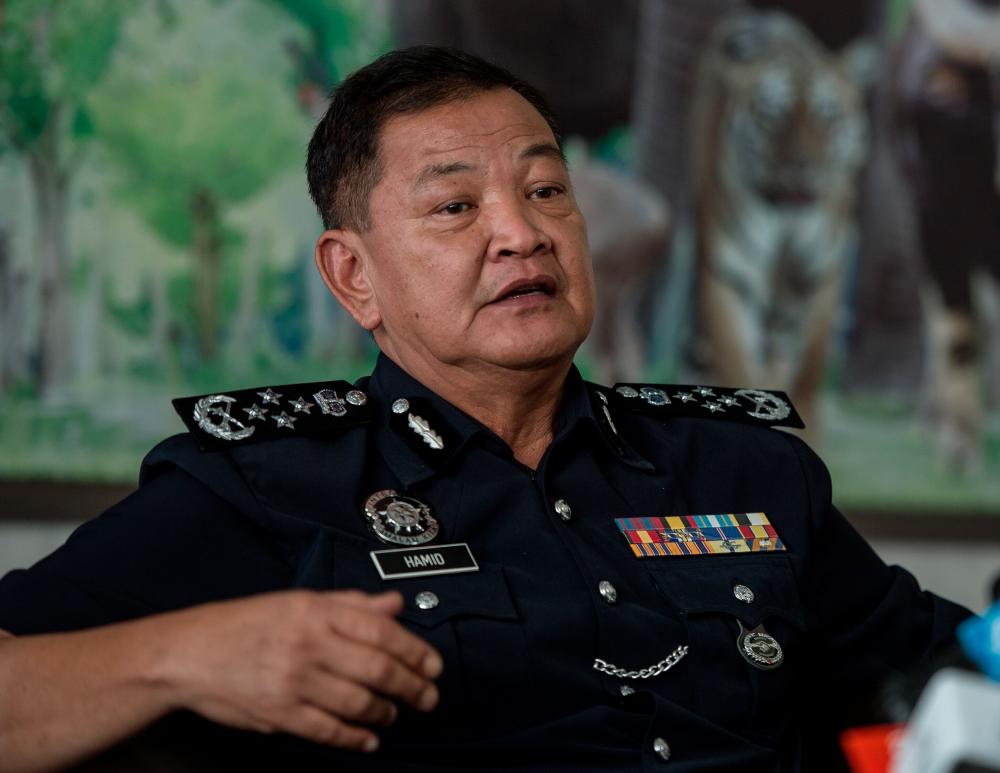 Inspector-General of Police Tan Sri Abdul Hamid Bador in a press conference in Bukit Aman on Oct 30, 2019. — Bernama