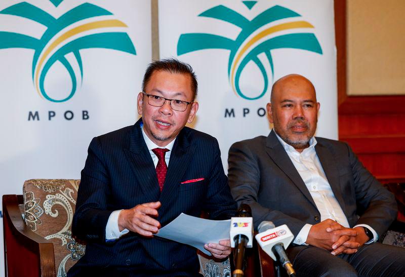 Deputy Minister of Plantation and Commodities Datuk Chan Foong Hin (left) on a press conference after Palm Oil Economic Review and Outlook Seminar (R&amp;O) 2025 here today. - BERNAMAPIX