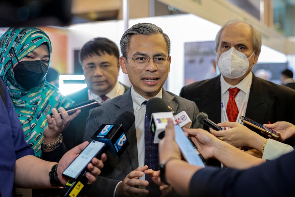 KUALA LUMPUR, 7 March -- Minister of Communications and Digital Fahmi Fadzil when interviewed by the media after the opening ceremony of the ‘Asia-Pacific Broadcasting Union (ABU) Digital Broadcasting Symposium 2023’ today. BERNAMAPIX