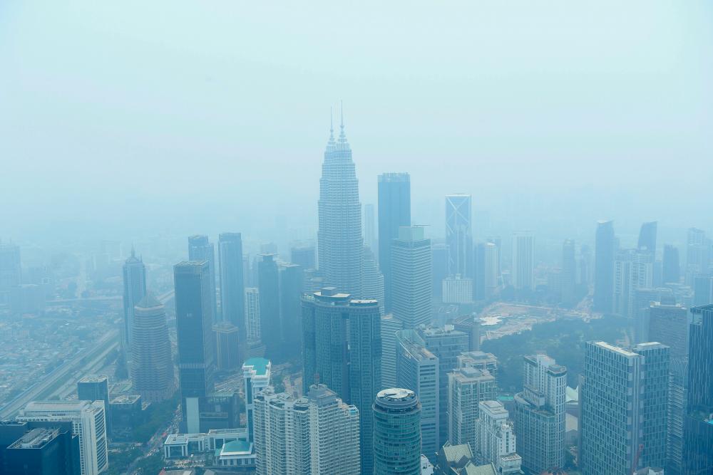 View of Kuala Lumpur shrouded by haze. — Bernama