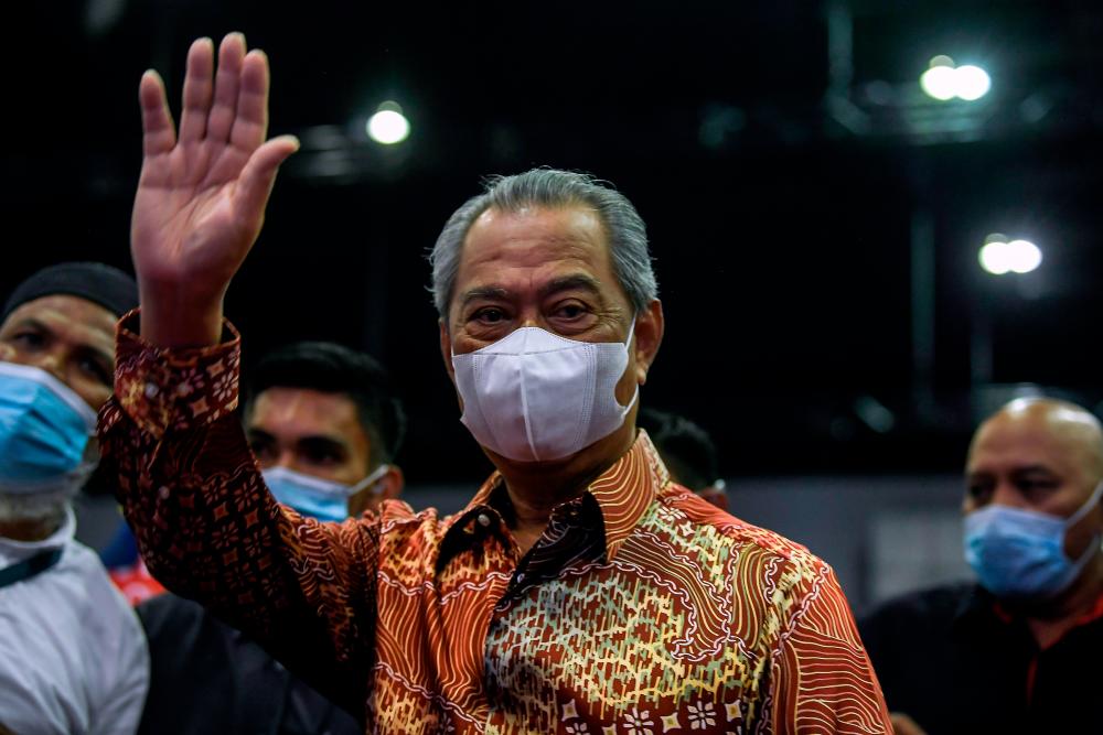 Prime Minister Tan Sri Muhyiddin Yassin attends the Kongres Negara themed 'United for Malaysia' at the Malaysia International Trade and Exhibition Center (MITEC) today. - Bernama