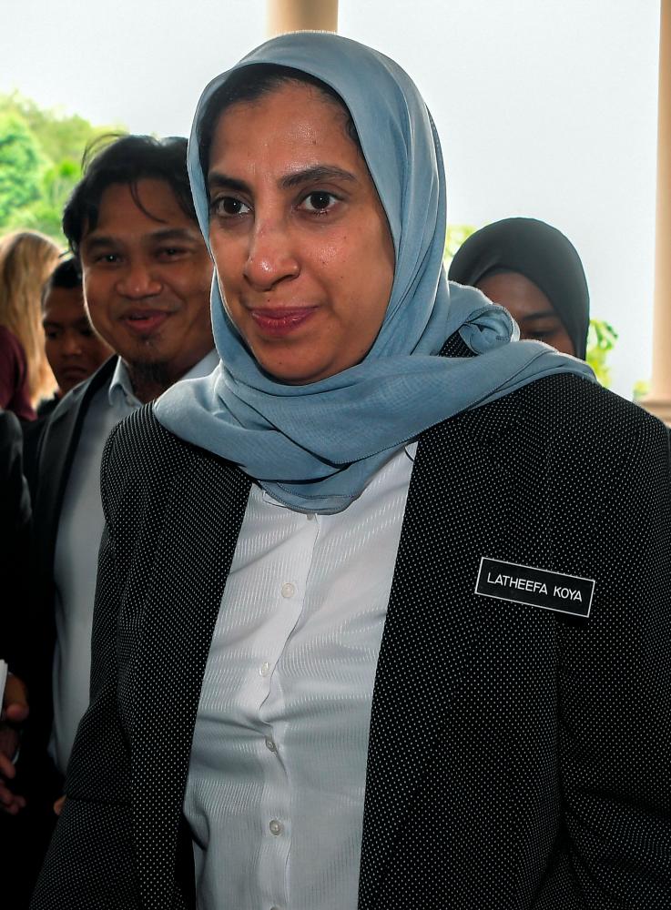 MACC chief commissioner Latheefa Koya, appears as the 13th defense witness, to testify at former Prime Minister Datuk Seri Najib Abdul Razak’s corruption case at the Kuala Lumpur High Court today. - Bernama