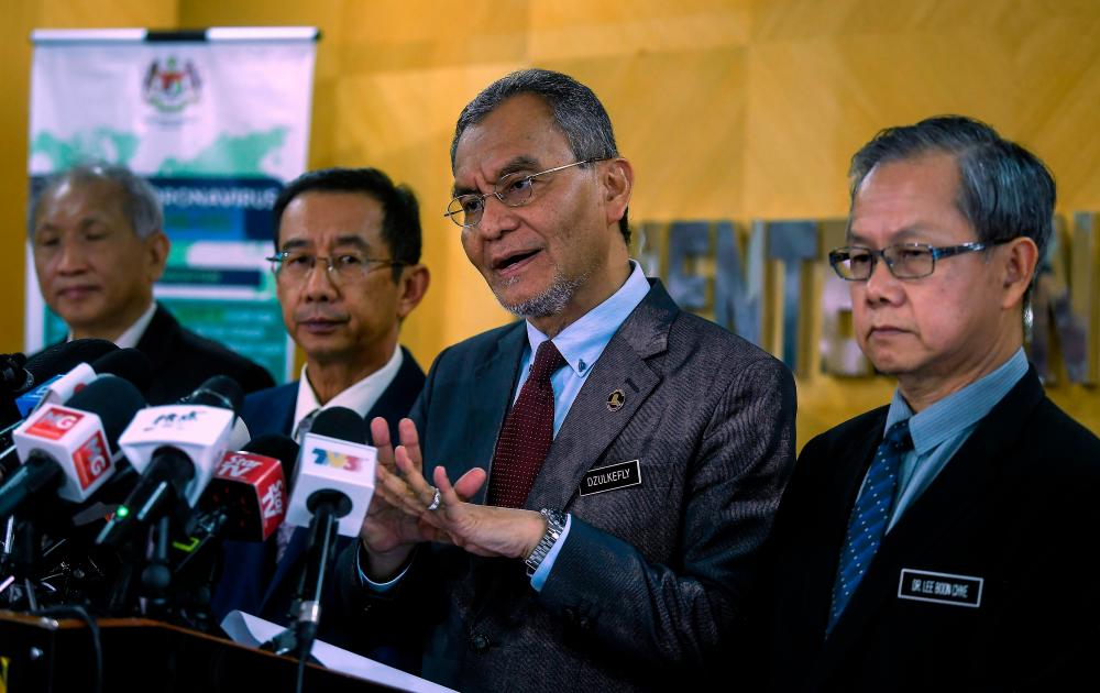 Health Minister Datuk Seri Dr Dzulkefly Ahmad speaks at a press conference on the latest developments of the Covid-19 infection at the Health Ministry today. - Bernama