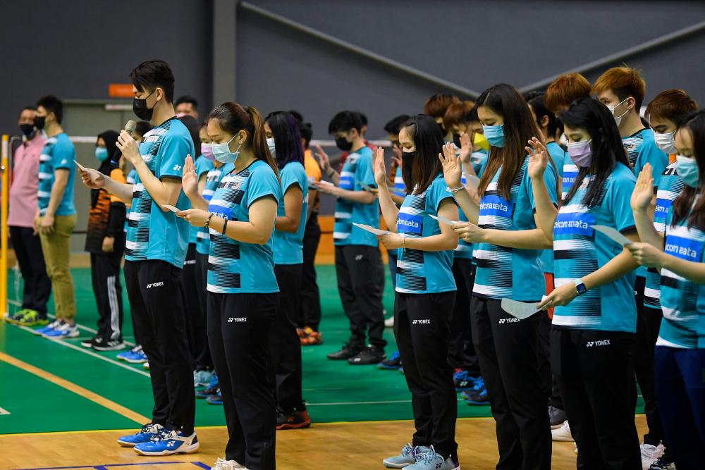 The National Badminton team prior to leaving for the Sudirman Cup - BERNAMApix