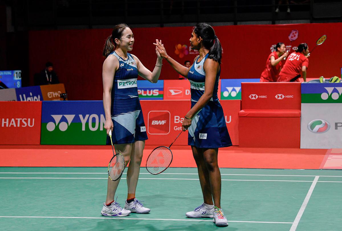 National women’s doubles pair Pearly Tan (L) and M. Thinaah. - BERNAMApix