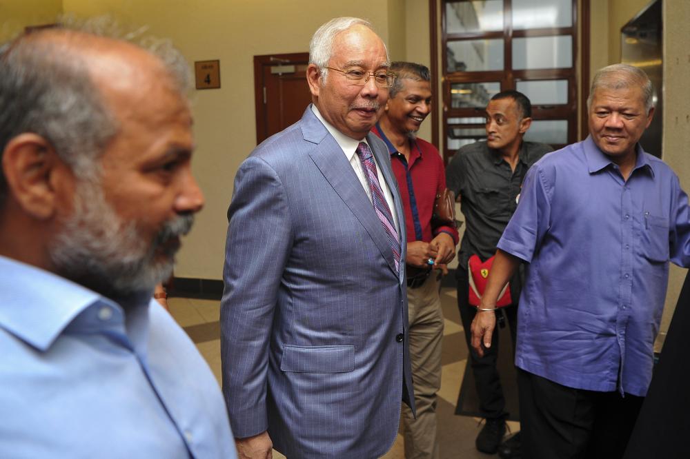 Former prime minister Datuk Seri Najib Abdul Razak at the Kuala Lumpur Court Complex on Oct 9, 2019. - Bernama