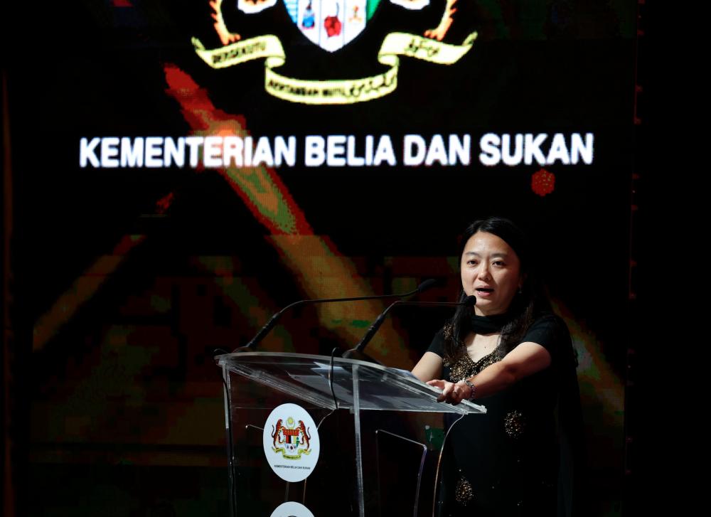 BANGI, 12 July -- Minister of Youth and Sports Hannah Yeoh spoke while attending the Sports Victory Prize Scheme Presentation Ceremony at a hotel yesterday. BERNAMAPIX