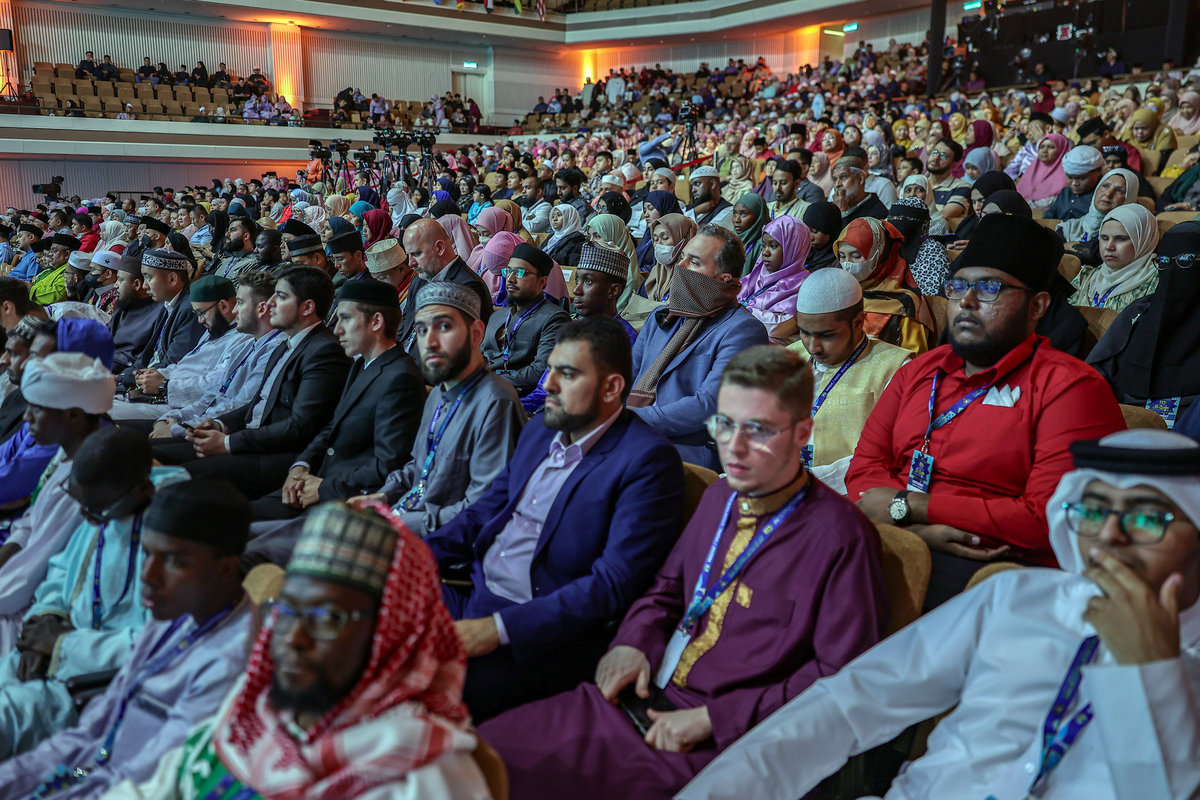 Participants from various countries attend the opening ceremony of the 65th International Al-Quran Recital and Memorisation Competition (MTHQA) at the Kuala Lumpur World Trade Centre (WTCKL) yesterday. This year's 65th MTHQA, running from Aug 2 to 9, 2025, features the theme 'Developing a MADANI Ummah' and brings together 71 participants from 49 countries. - BERNAMA