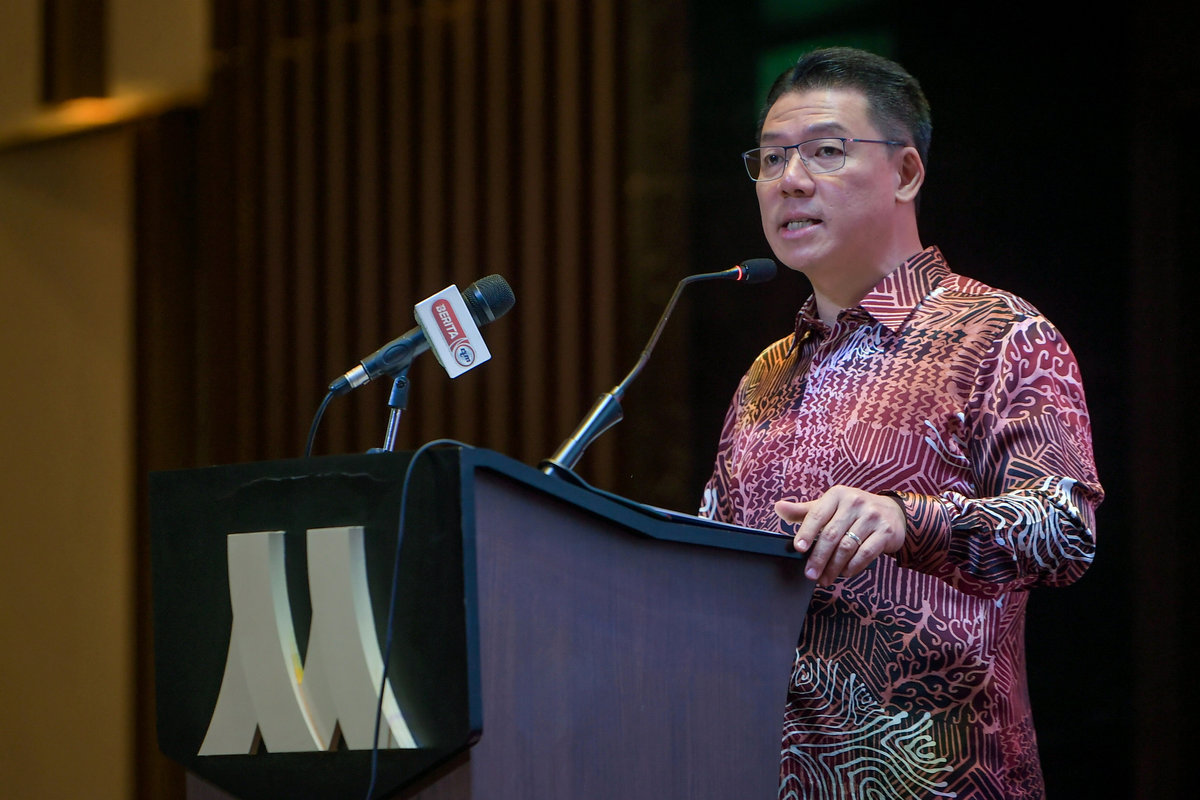 The Minister of Housing and Local Government, Nga Kor Ming, delivered a speech at the 2025 Cleaning Workers’ Day Appreciation Ceremony at a hotel yesterday. - BERNAMA