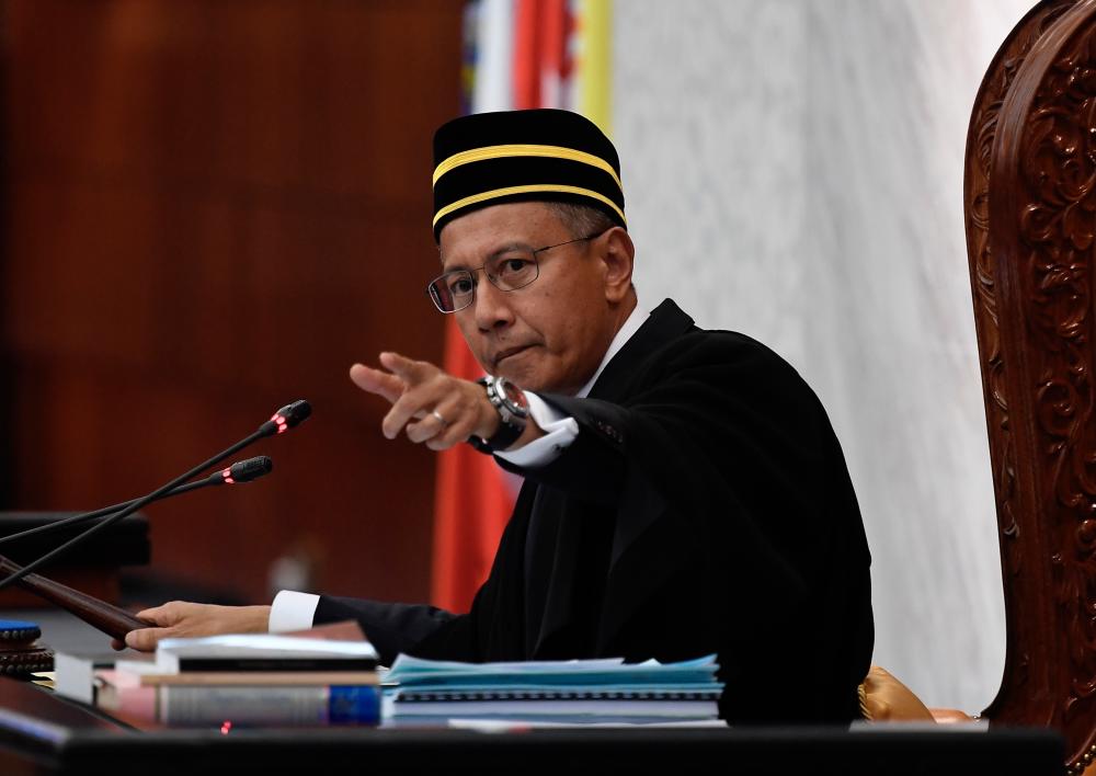 KUALA LUMPUR, 2 August –– Speaker of the House of Representatives Tan Sri Azhar Azizan Harun at the Second Meeting of the Fifth Term of the 14th Parliament for the Dewan Rakyat when it took place at the Parliament Building today. BERNAMAPIX