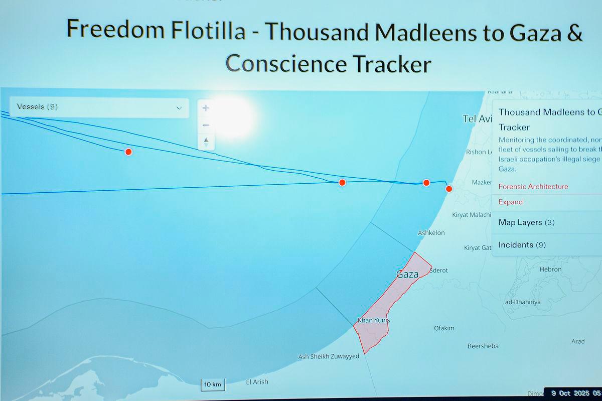 Latest update on the journey of Freedom Flotilla Coalition and Thousands Madleen to Gaza at MyCare headquarters , Serdang, yesterday - BERNAMA