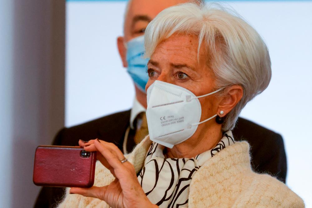 Lagarde at the One Planet Summit on biodiversity, part of World Nature Day in Paris on Monday. – POOL/REUTERSPIX