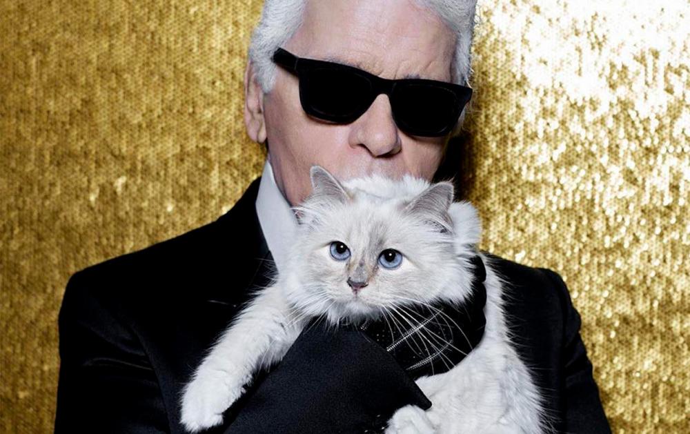 Karl Lagerfeld and his cat Choupette.