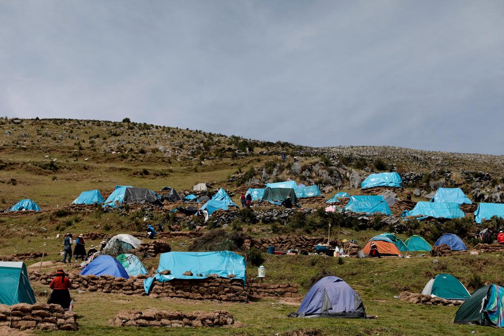 File photo: Members of indigenous communities camp on the property of Chinese-owned Las Bambas copper mine, in Las Bambas, Peru April 26, 2022. REUTERSpix