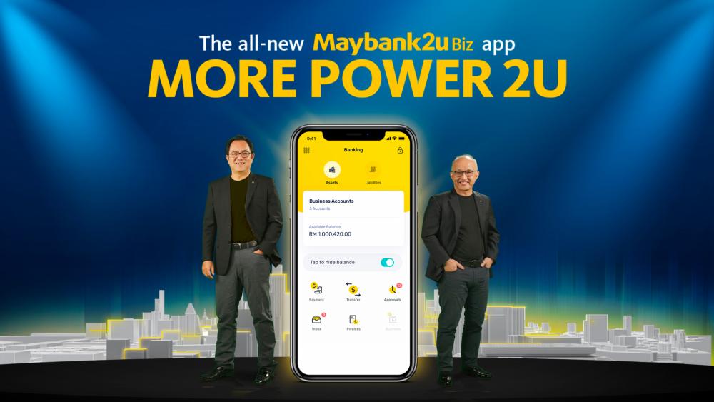 Farid (left) and Chong at the virtual launch of Maybank2u Biz
