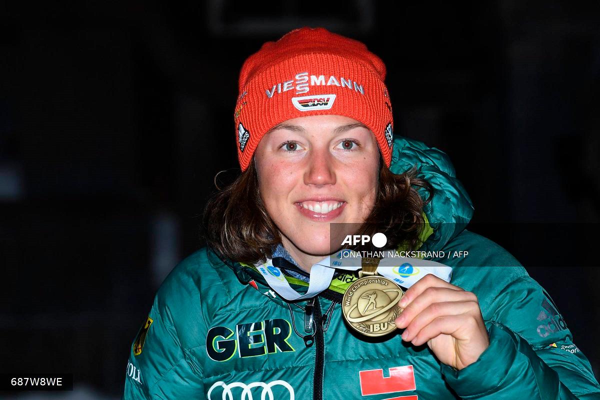 (FILES) German Biathlete Laura Dahlmeier. - Jonathan NACKSTRAND / AFP
