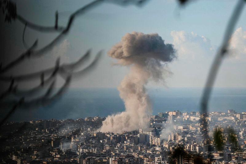 Smoke rises from the site of an Israeli airstrike that targeted a neighbourhood in Beirut’s southern suburbs - AFPpix