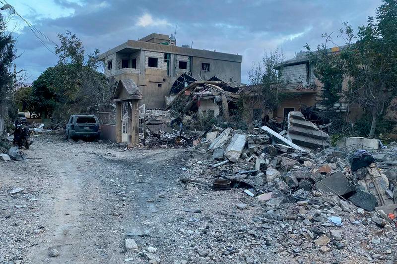 Debris are scattered at the site of an Israeli airstrike that targeted an area near the eastern Lebanese city of Baalbeck - AFPpix