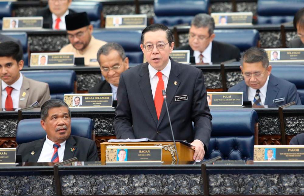 Finance Minister Lim Guan Eng presents the 2020 Budget at the Parliament, on Oct 11, 2019. — Sunpix by Norman Hiu
