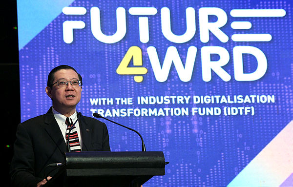 Finance Minister Lim Guan Eng delivers a speech during the launch of the Industry Digitalisation Transformation Fund on March 7, 2019. — Bernama