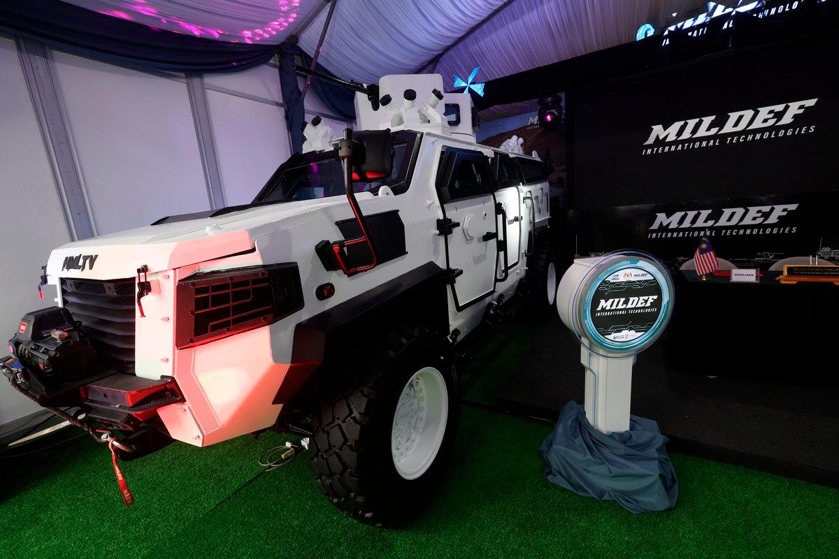 The launch of ‘Ribat’, the first High Mobility Light Tactical Vehicle (HMLTV) designed and fully built by local company Mildef International Technologies Sdn Bhd (MILDEF). - BERNAMApix