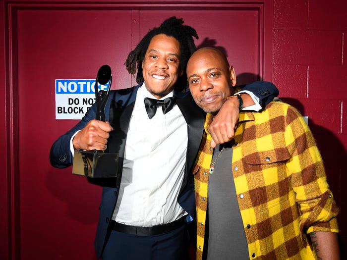 $!JAY-Z and Chappelle at the ceremony. – Getty