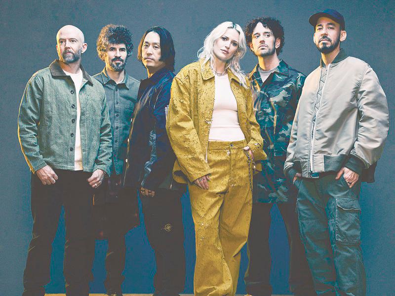 Armstrong (third from right) is taking over co-vocals following the passing of Chester Bennington seven years ago.