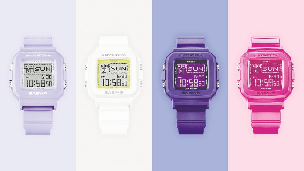 $!Casio’s BGD-10K is a shock-resistant watch in a colourful pop design.