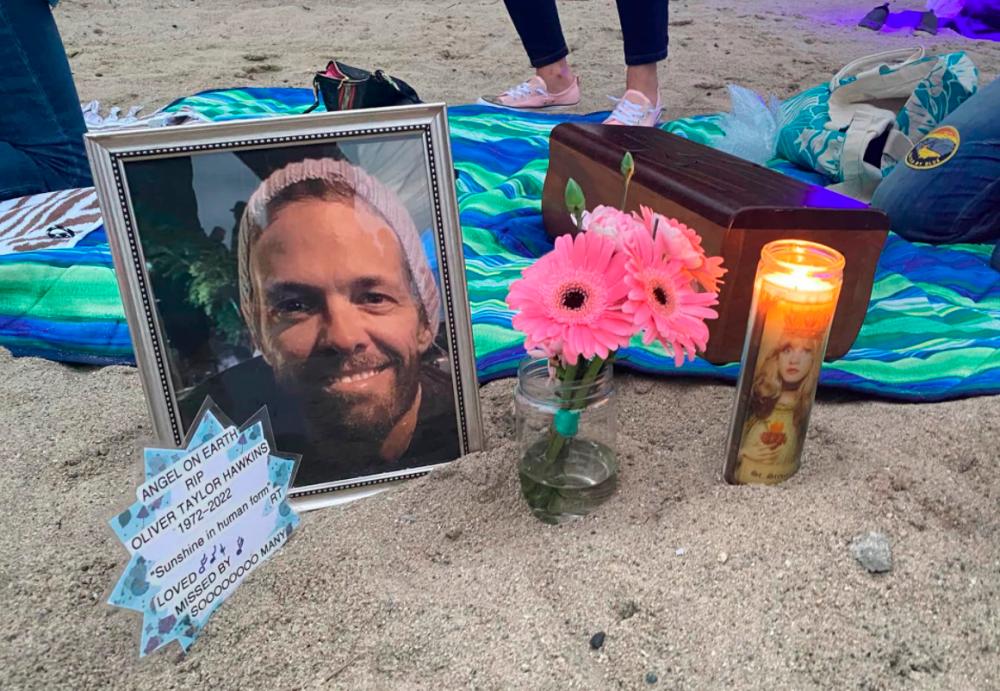 A memorial set up by Hawkins’ fans following his death. – AP