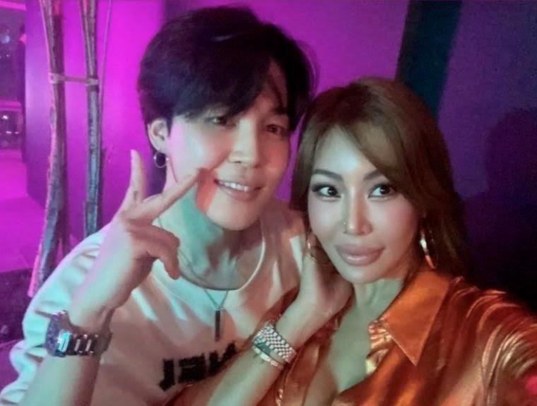 Jessi (right) and J-Hope during the listening party. – Instagram
