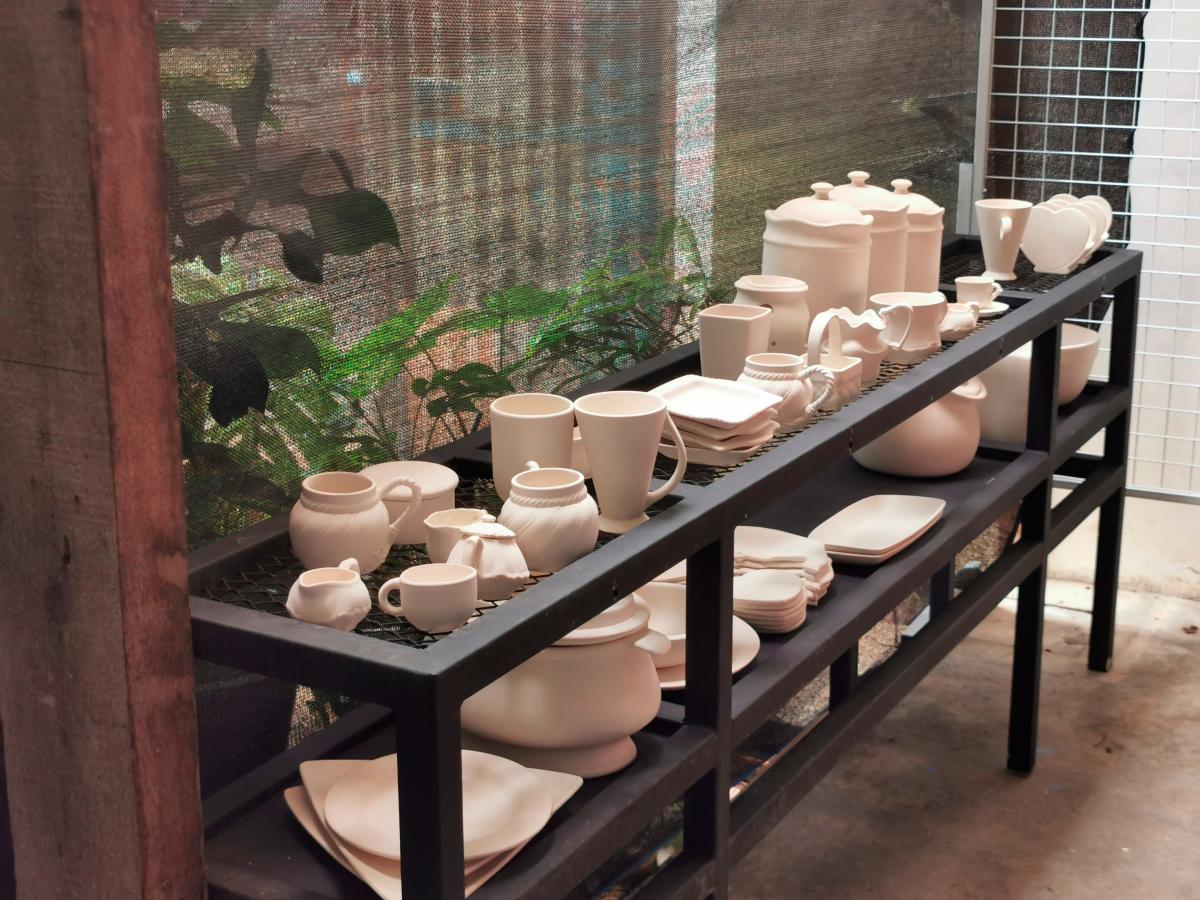 Pottery for ‘Unbroken’ participants to jot their thoughts down before smashing them. $!Pottery for ‘Unbroken’ participants to jot their thoughts down before smashing them.
