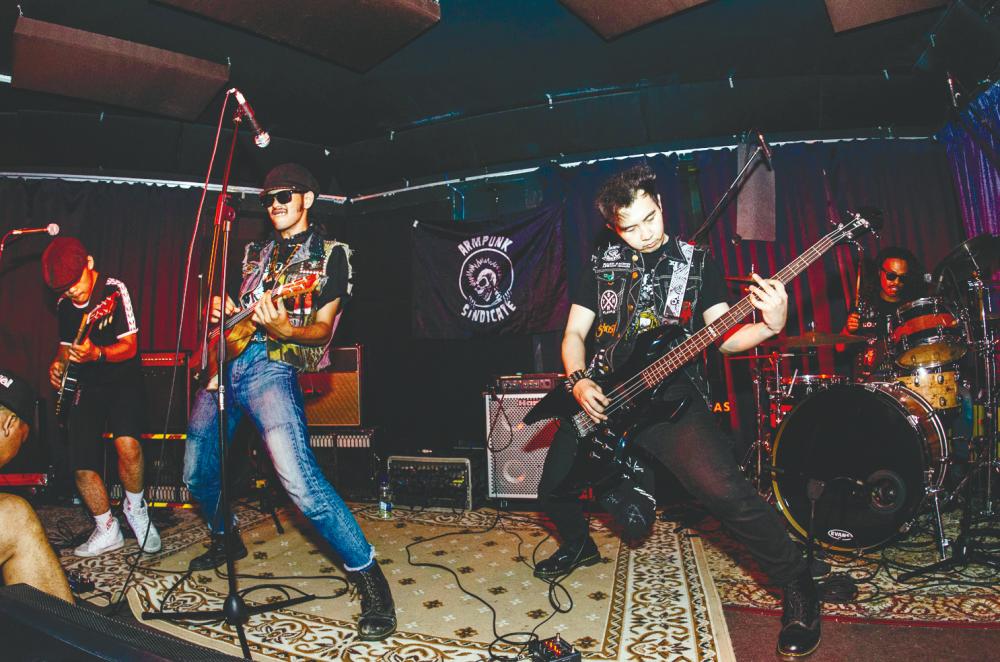 (from left) Miely, Zed, Akmal and Elby form the one of KL’s growing forces in punk music. – ARMPUNK SINDICATE